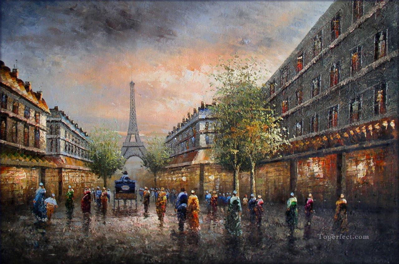 st082B 印象派パリの風景油絵